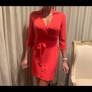 New JB Julie Brown coral wrap dress